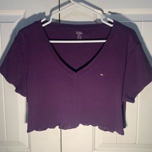 Purple Tommy Hilfiger Crop Top